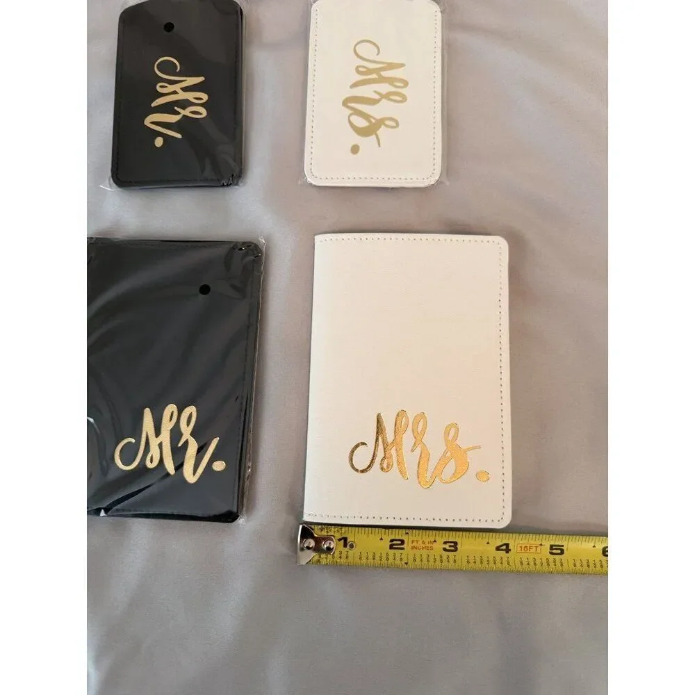 Cosweet Mr & Mrs Passport Holder & Luggage Tag Gift Set – Wedding Honeymoon New